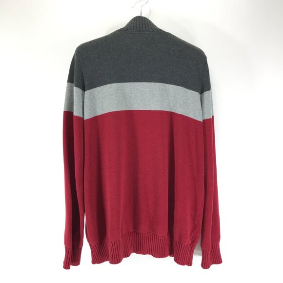 Eddie Bauer 1/4 Zip Pullover Sweater Men's TL Tall Large 100% Cotton Colorblock - Picture 7 of 12